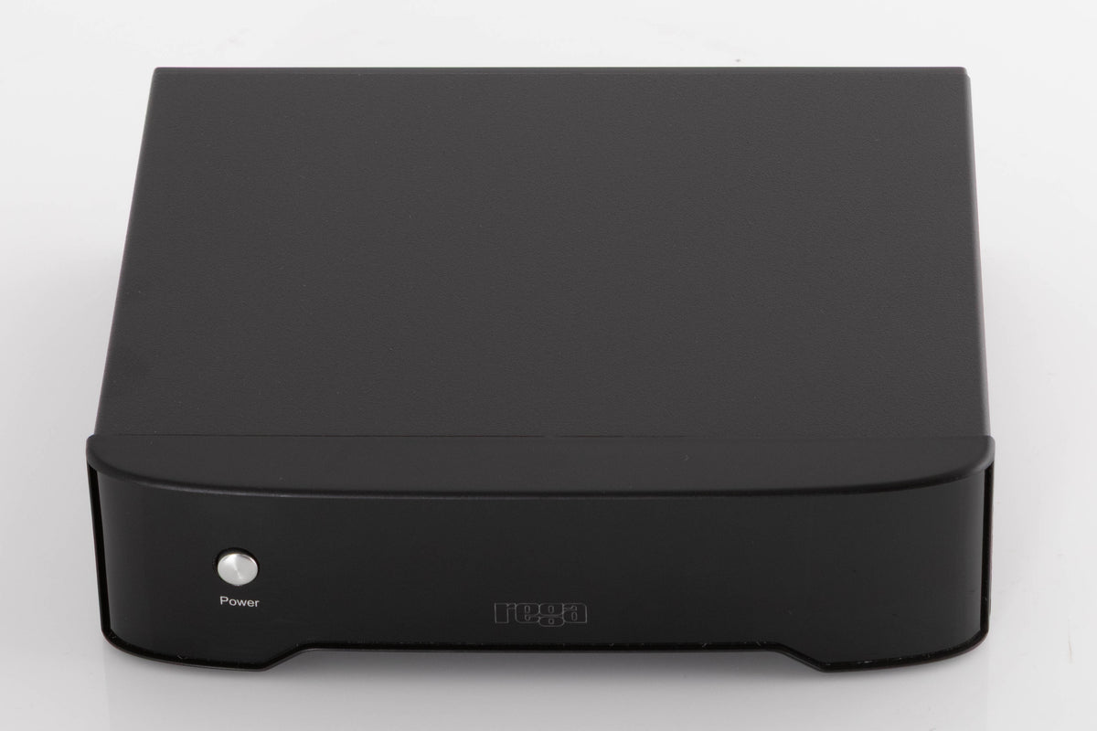 Top of a used Rega FONO MM Phonostage in a Black finish