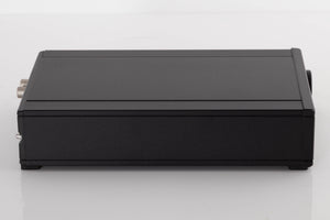 Left side view of a used Rega IO Integrated Amplifier in a Black finish