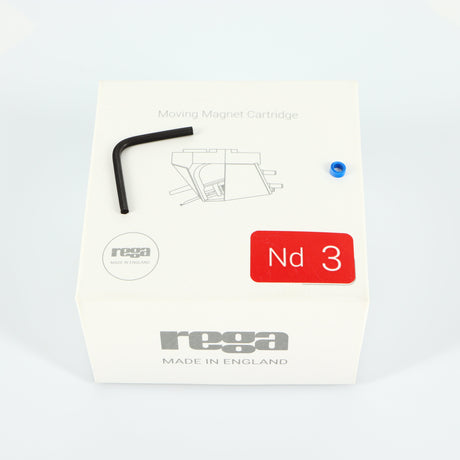 Box for a used Rega ND3 Moving Magnet Cartridge showing Allen Key