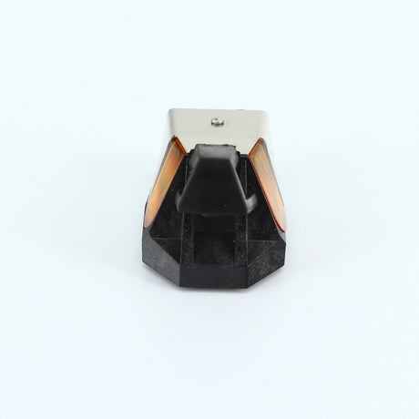 Front view of a used Rega ND9 Moving Magnet Cartridge in a silver finish showing the stylus guard