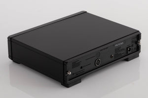 Rear right corner of a used Rega NEO Turntable Power Supply in a Black finish