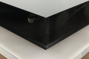 Front right corner view of a used Rega P3 Turntable in Black finish