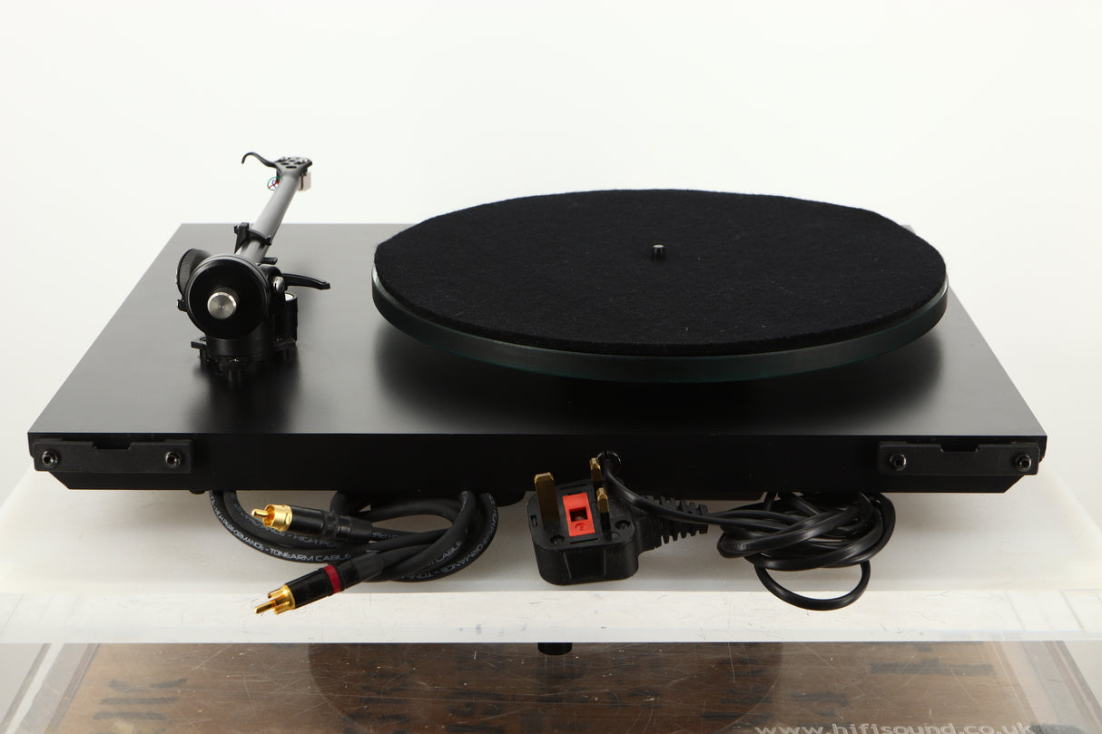 Rear view of a used Rega P3 Turntable in Black finish