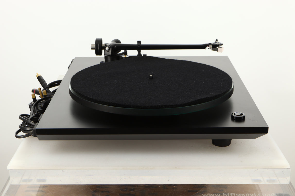 Side view of a used Rega P3 Turntable in Black finish