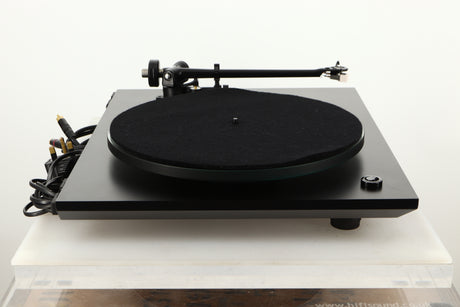 Side view of a used Rega P3 Turntable in Black finish