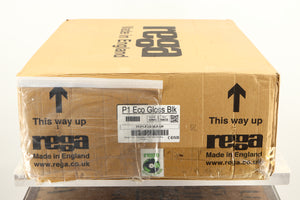 Box of a used Rega Planar 1 ECO Turntable in Black Gloss finish 