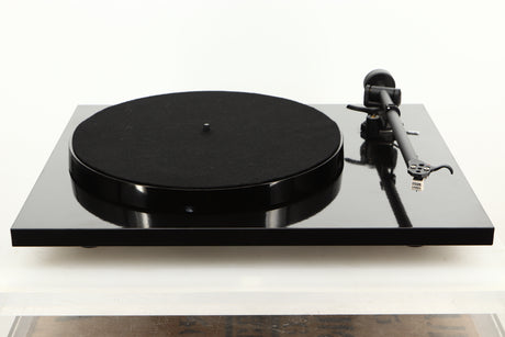 Front view of a used Rega Planar 1 ECO Turntable in Black Gloss finish