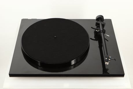 Top view of a used Rega Planar 1 ECO Turntable in Black Gloss finish