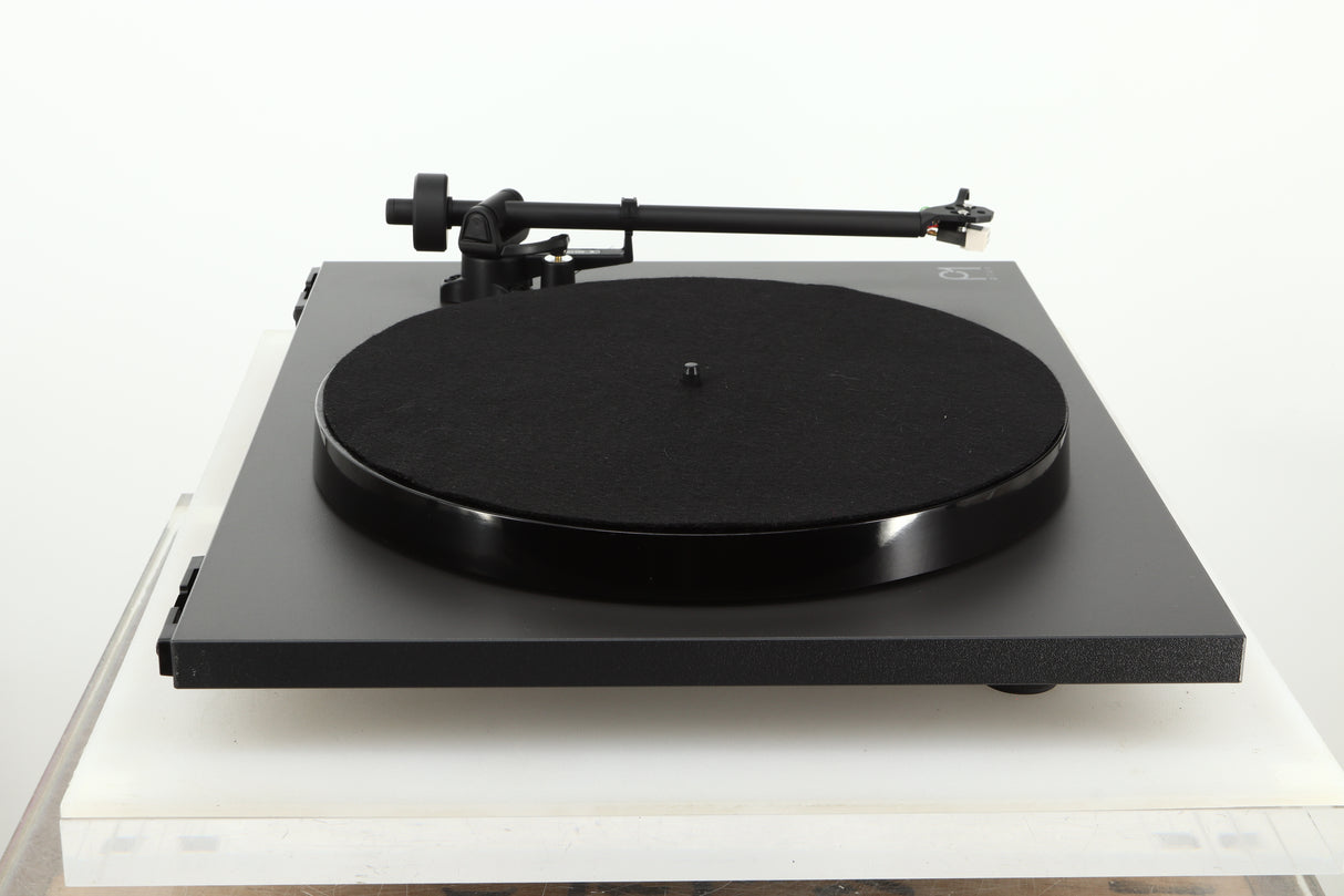 Side view of a used Rega Planar 1 Plus Turntable in Matt Black 