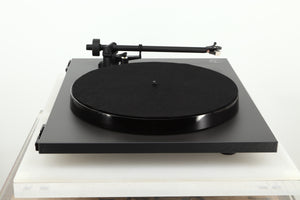Side view of a used Rega Planar 1 Plus Turntable in Matt Black 
