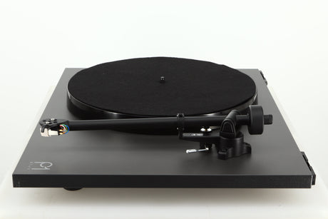 Side view of a used Rega Planar 1 Plus Turntable in Matt Black 