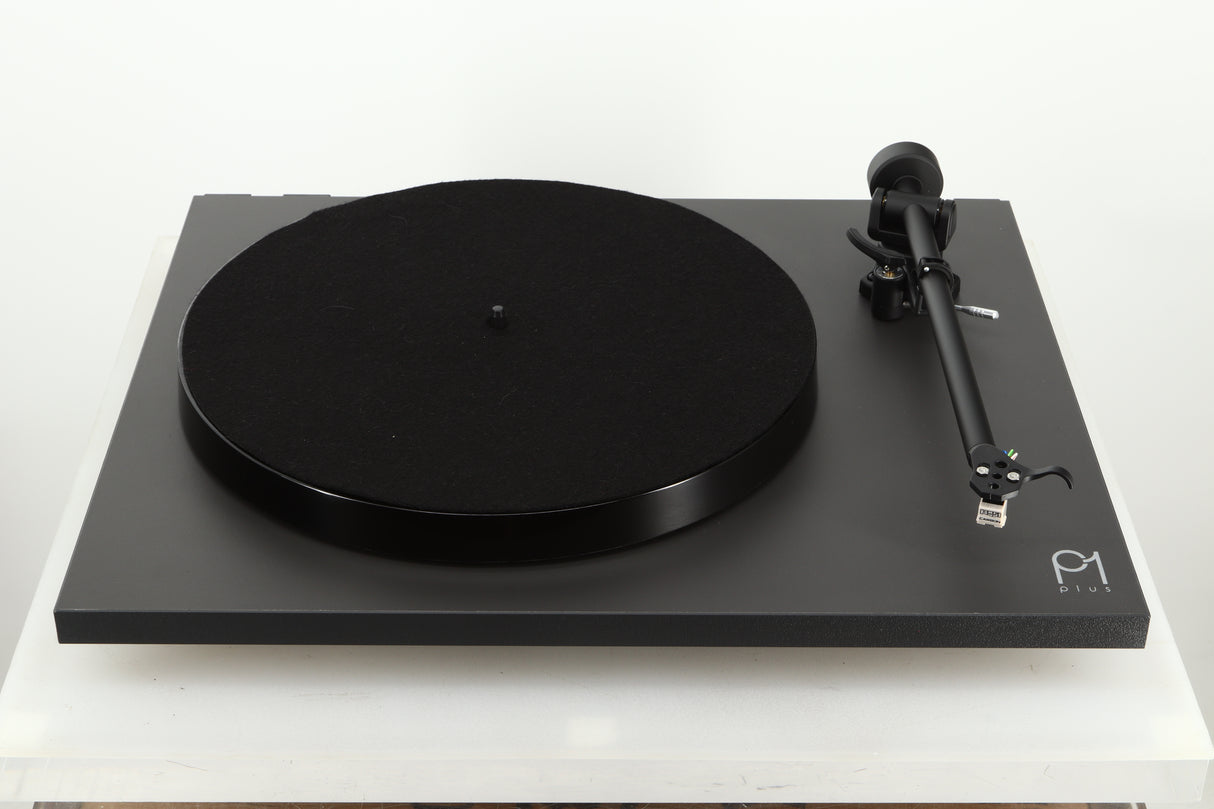 Top view of a used Rega Planar 1 Plus Turntable in Matt Black 