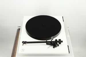 Right side view of a used Rega Planar 1 Plus Turntable in a white finish