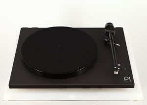 Front view of a used Rega Planar 1 Turntable in a matt black finish