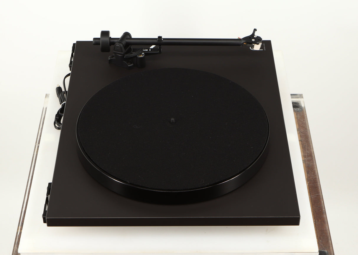 Left side view of a used Rega Planar 1 Turntable in a matt black finish