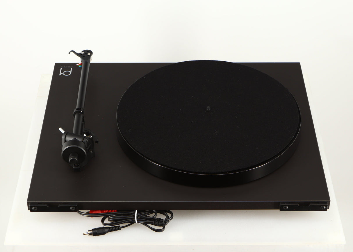 Rear view of a used Rega Planar 1 Turntable in a matt black finish