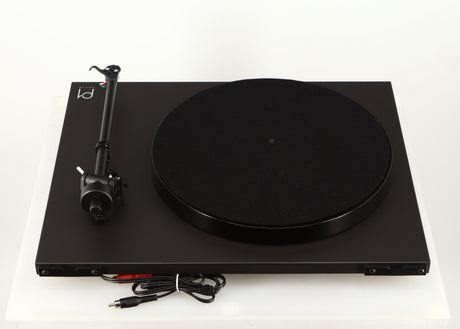 Rear view of a used Rega Planar 1 Turntable in a matt black finish