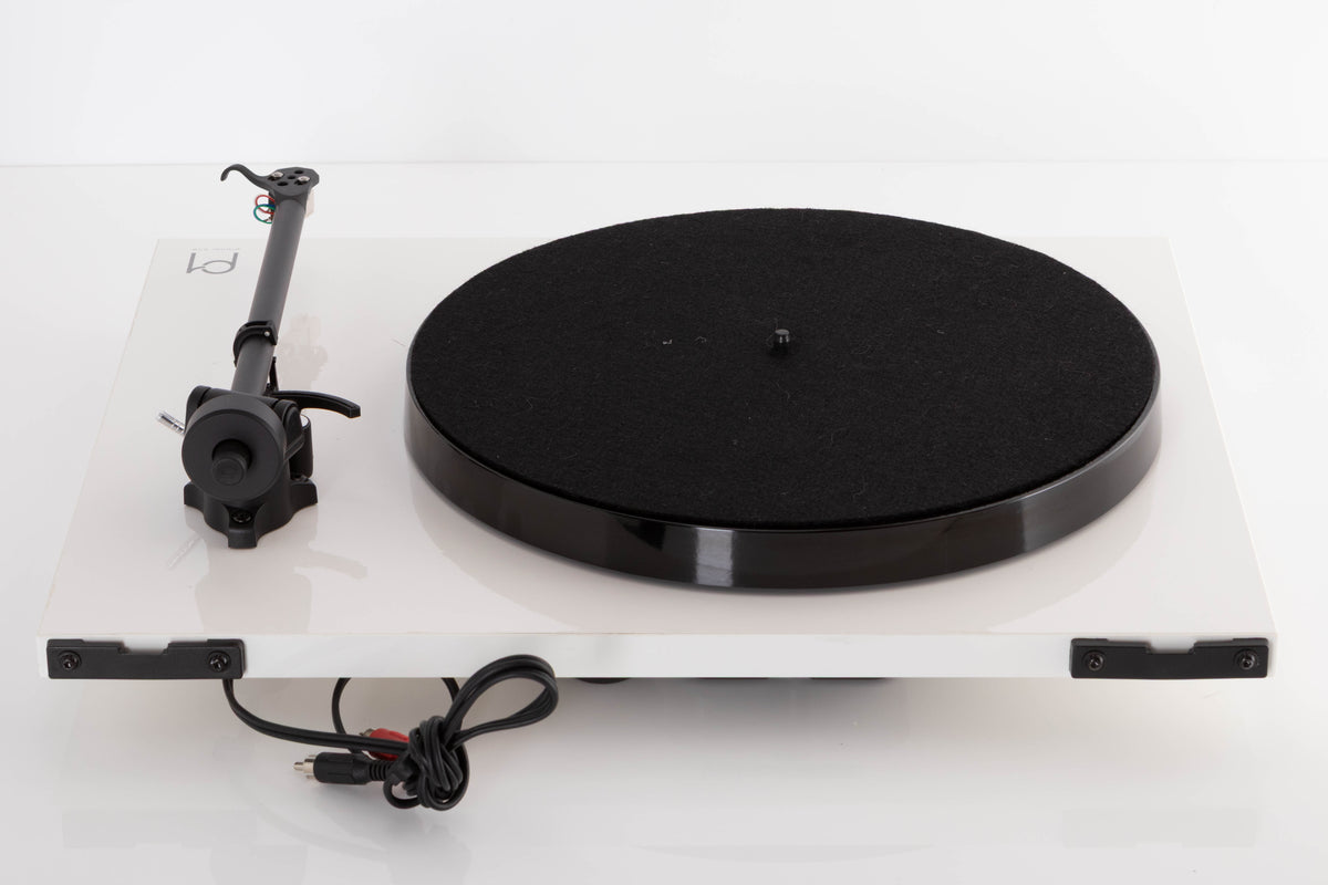 Rear view of a used Rega Planar 1 Turntable in a White finish