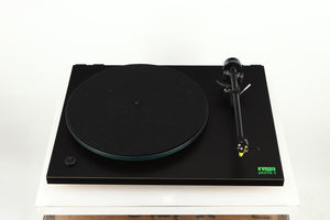 Front view of a used Rega Planar 2 Turntable / 24V Upgraded / Exact Cartridge in a black finish 