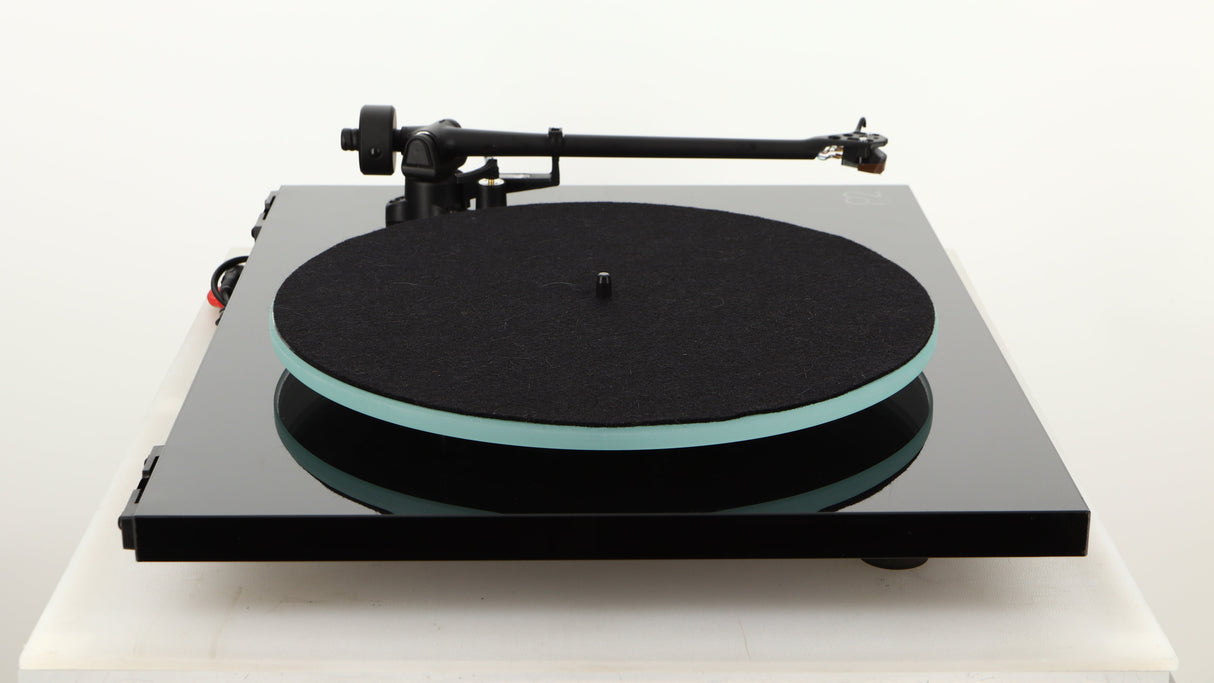 Left side view of a used Rega Planar 2 Turntable / AT-VM95SH Cartridge in a black finish
