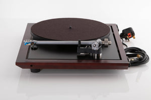 Side view of a used Rega Planar 25 Turntable in Black with Elys Cartridge