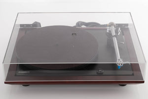 Top view of a used Rega Planar 25 Turntable in Black with Elys Cartridge