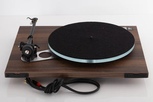 Rear view of a used Rega Planar 3 50th Anniversary Turntable in a Walnut finish