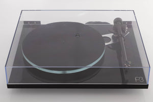 Top view of a used Rega Planar 3 Turntable in Black with ND7 Cartridge