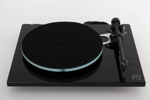 Top view of a used Rega Planar 3 Turntable in Black with ND7 Cartridge
