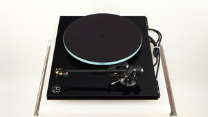 Right side view of a used Rega Planar 3 Turntable / Elys Cartridge in a black finish
