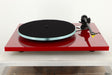 Front view of a used Rega Planar 3 Turntable in Red finish with Exact Cartridge