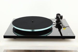 Front view of a used Rega Planar 3 Turntable with Exact Cartridge in Black Gloss finish