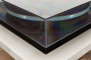 Front left corner view of a used Rega Planar 3 Turntable in Gloss Black finish with Exact Cartridge