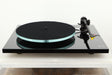 Front view of a used Rega Planar 3 Turntable in Gloss Black finish with Exact Cartridge