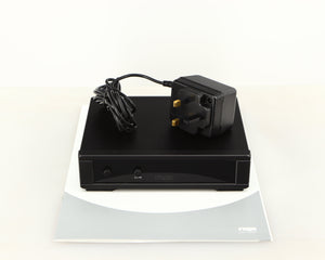 Accessories for a used Rega Planar 8 Turntable (No Cartridge) in a black finish showing connectors showing Manual, NEO PSU MK2 and PSU