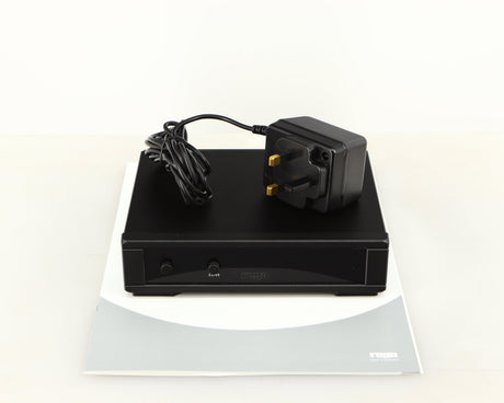 Accessories for a used Rega Planar 8 Turntable (No Cartridge) in a black finish showing connectors showing Manual, NEO PSU MK2 and PSU