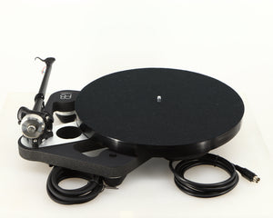 Rear view of a used Rega Planar 8 Turntable (No Cartridge) in a black finish