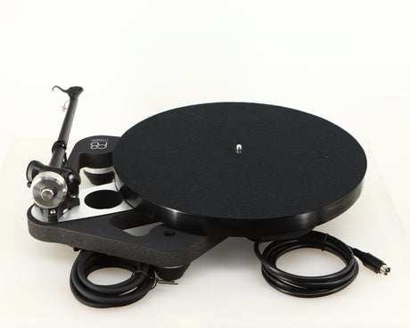 Rear view of a used Rega Planar 8 Turntable (No Cartridge) in a black finish