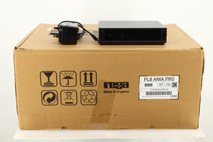 Box of a used Rega Planar 8 Turntable in Black finish with an Ania Pro Cartridge