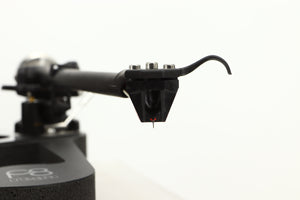Close up view of a used Rega Planar 8 Turntable in Black finish with an Ania Pro Cartridge