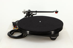 Side view of a used Rega Planar 8 Turntable in Black finish with an Ania Pro Cartridge