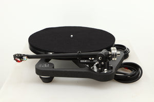 Side view of a used Rega Planar 8 Turntable in Black finish with an Ania Pro Cartridge