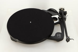 Top view of a used Rega Planar 8 Turntable in Black finish with an Ania Pro Cartridge