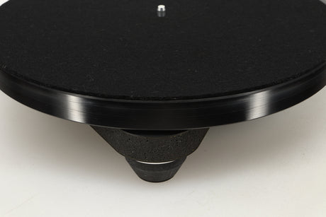 Front left corner view of a used Rega Planar 8 Turntable with Apheta 3 MC Cartridge in Black finish 