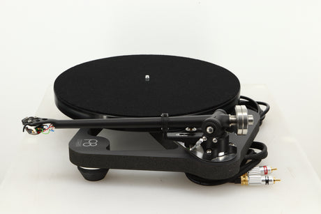 Side view of a used Rega Planar 8 Turntable with Apheta 3 MC Cartridge in Black finish 