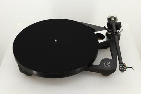Top view of a used Rega Planar 8 Turntable with Apheta 3 MC Cartridge in Black finish 