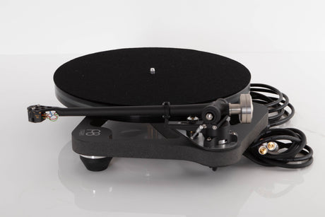 Side view of a used Rega Planar 8 Turntable with Hana ML Cartridge