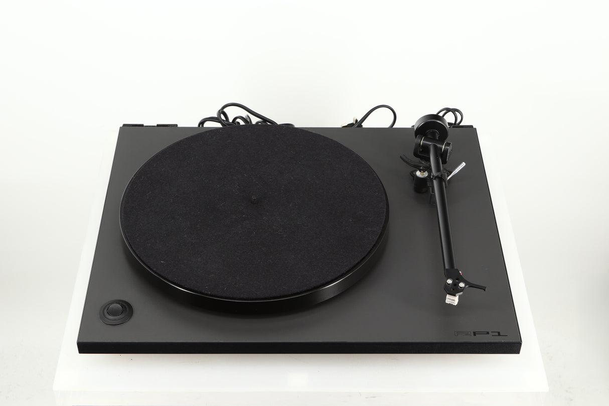 Front view of a used Rega Planar RP1 Turntable in a cool grey finish