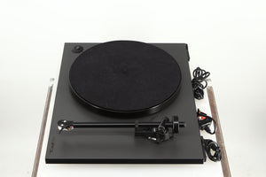 Right side view of a used Rega Planar RP1 Turntable in a cool grey finish