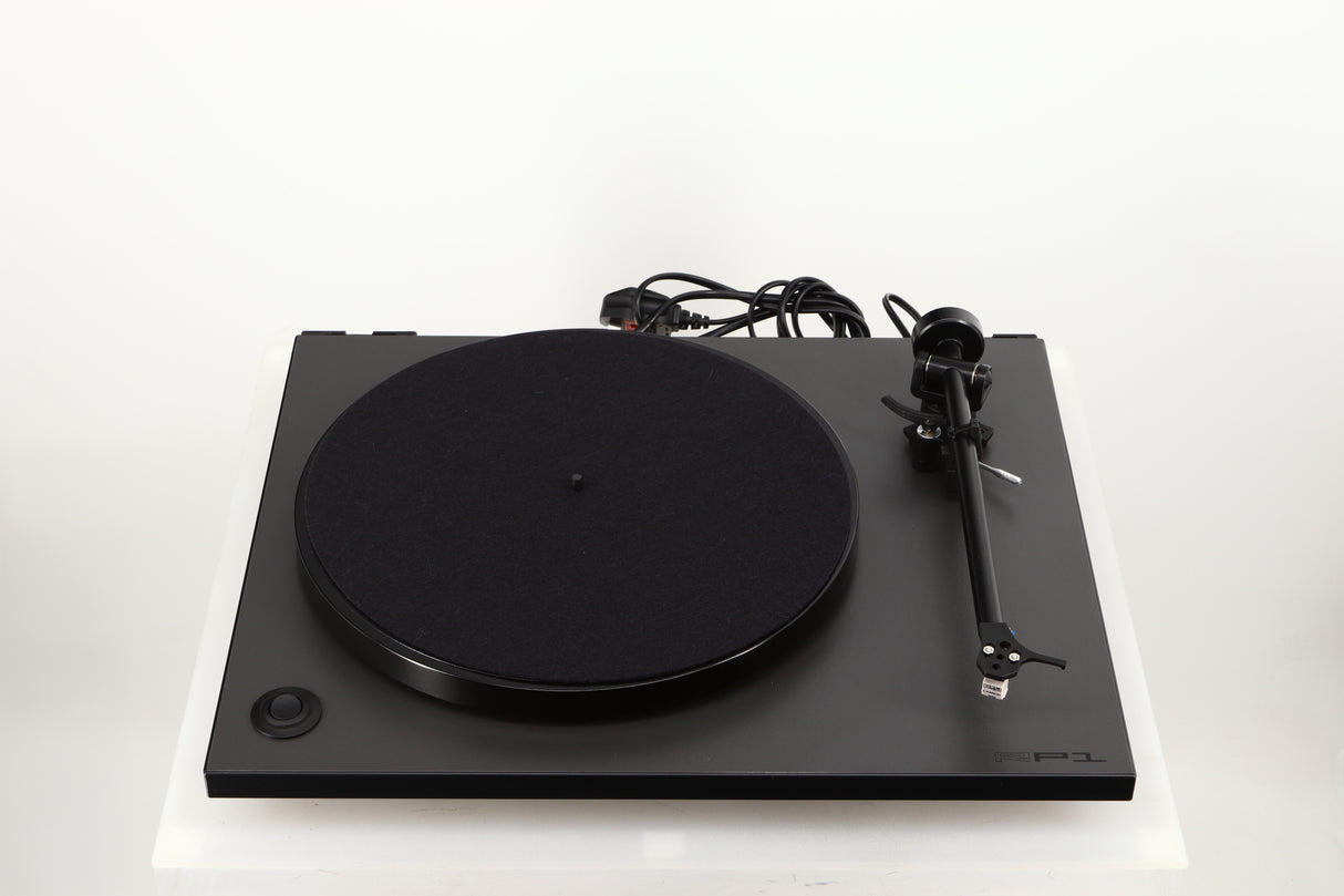 Front view of a used Rega RP1 Turntable in a cool grey finish